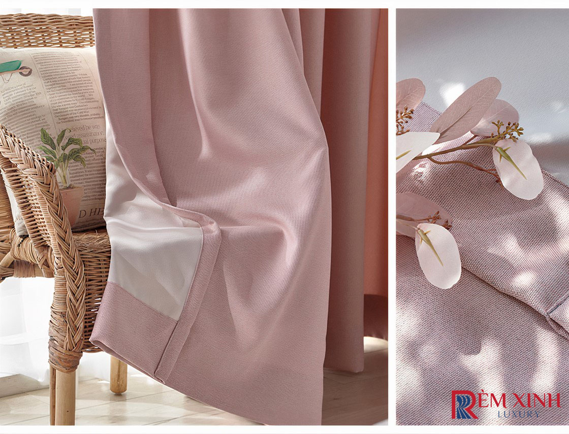Rèm Vải Màu Hồng Pink 01