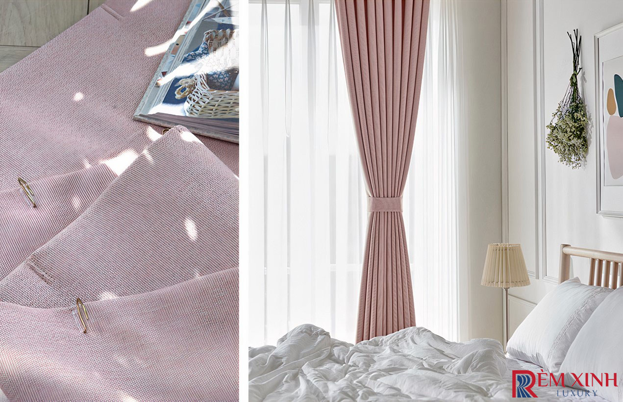 Rèm Vải Màu Hồng Pink 03